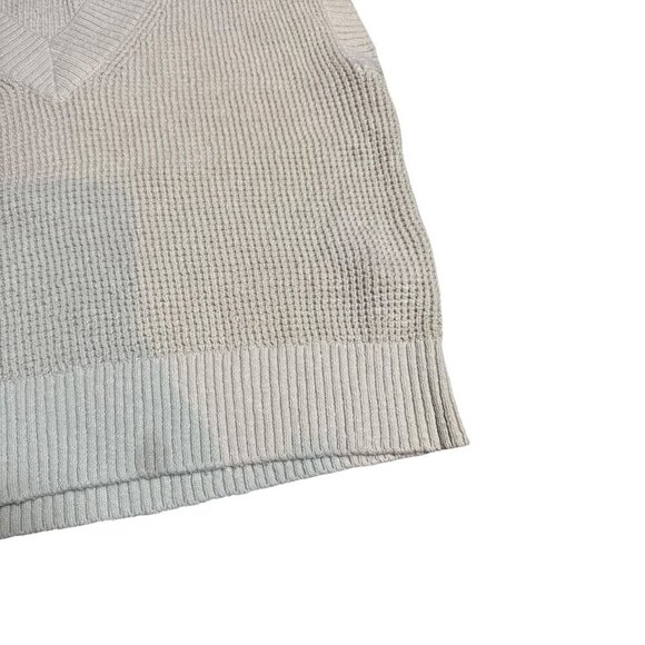 Madewell Waffle V-Neck Sweater Vest Size Large | 100% Cotton Cropped Knit Layeri - Picture 4 of 4